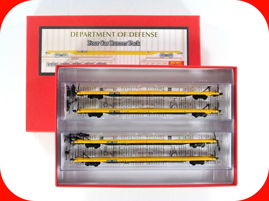 N Scale ***DEPARTMENT of DEFENSE*** 89' TOFC 4-Pack Set -- Micro Trains 99300013