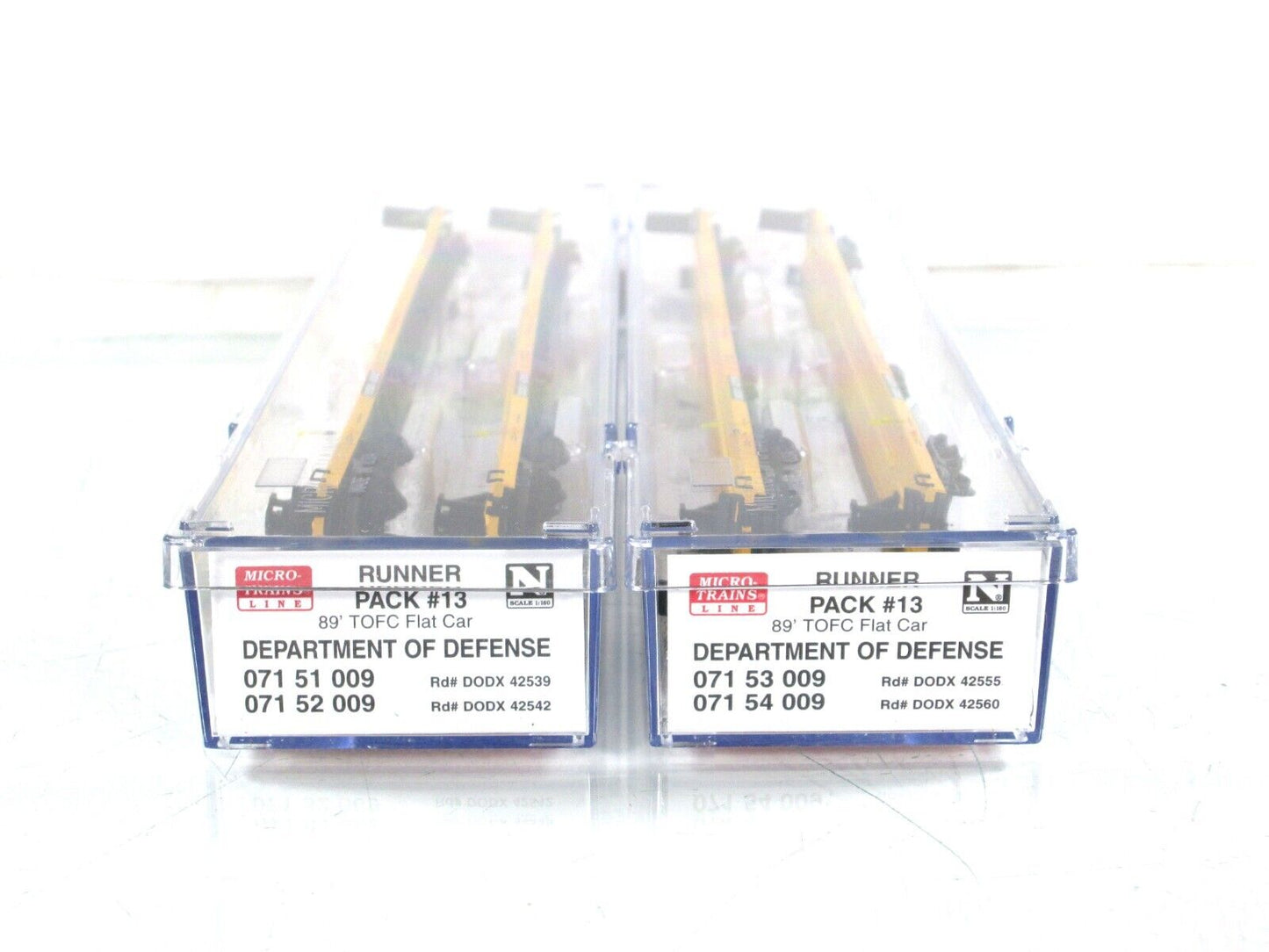 N Scale ***DEPARTMENT of DEFENSE*** 89' TOFC 4-Pack Set -- Micro Trains 99300013