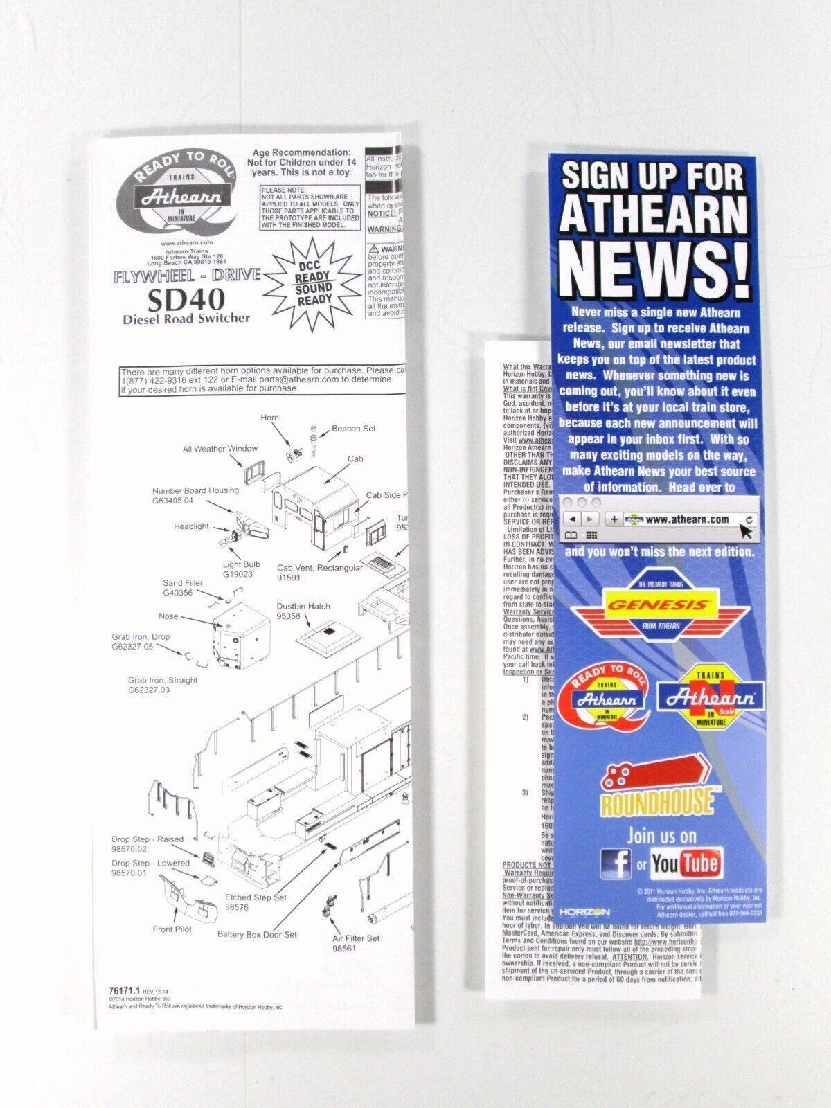 HO Scale **BURLINGTON / COLORADO & SOUTHERN** SD40 - Athearn ATH98805, DCC Sound