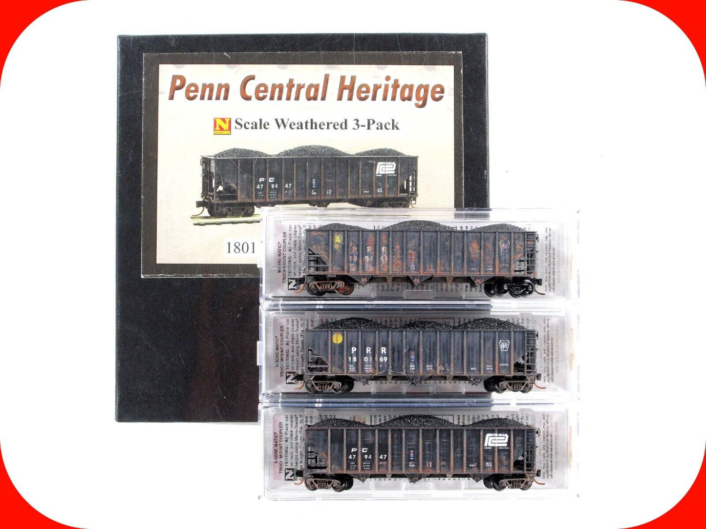 N Scale **PENN CENTRAL** Heritage Weathered Hoppers -Micro Trains 99305420 *Read