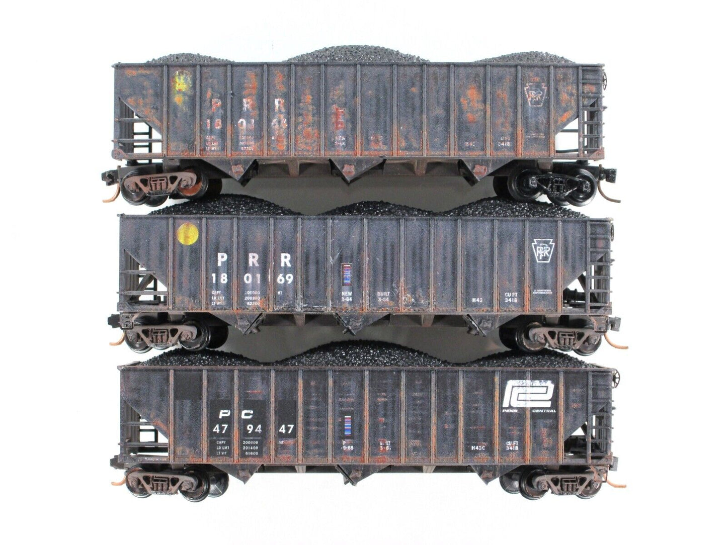 N Scale **PENN CENTRAL** Heritage Weathered Hoppers -Micro Trains 99305420 *Read