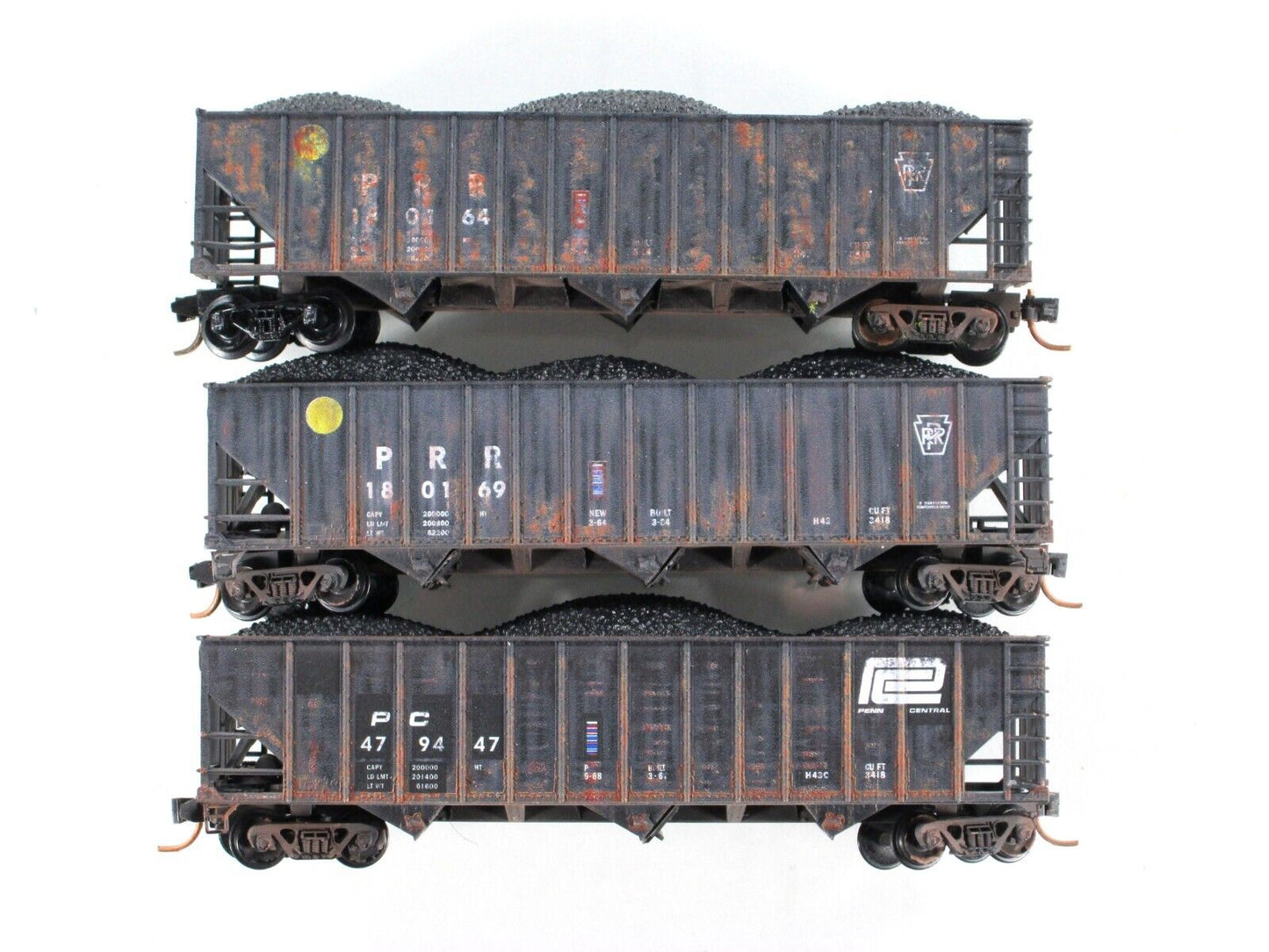 N Scale **PENN CENTRAL** Heritage Weathered Hoppers -Micro Trains 99305420 *Read