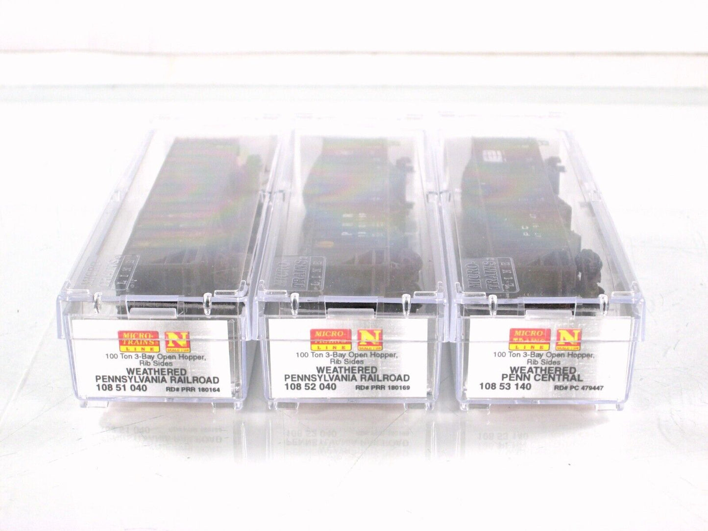 N Scale **PENN CENTRAL** Heritage Weathered Hoppers -Micro Trains 99305420 *Read