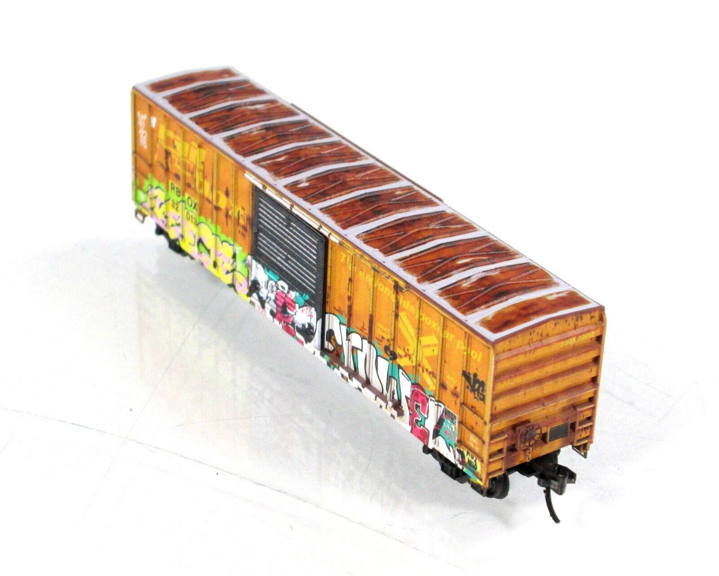 N Scale ***RAILBOX*** Mischief Night Graffiti Box Car ---- Micro Trains 02545014