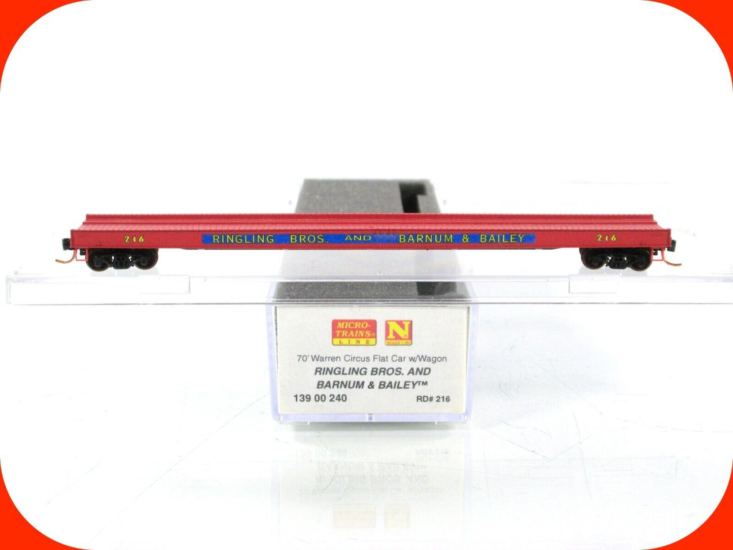 N Scale **RINGLING, BARNUM BAILEY** CIRCUS 70' Flat Car -- Micro Trains 13900240