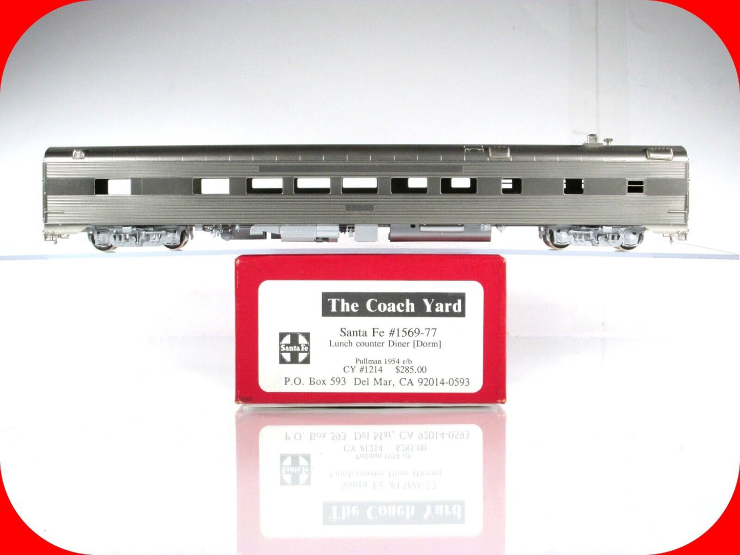 HO Scale BRASS **Santa Fe 1569-77 Lunch Counter Diner** (Dorm) -- The COACH YARD