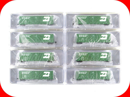 N Scale *BURLINGTON NORTHERN* 50' Box Car 8-Pack Set, by WHEELS of TIME **RARE**