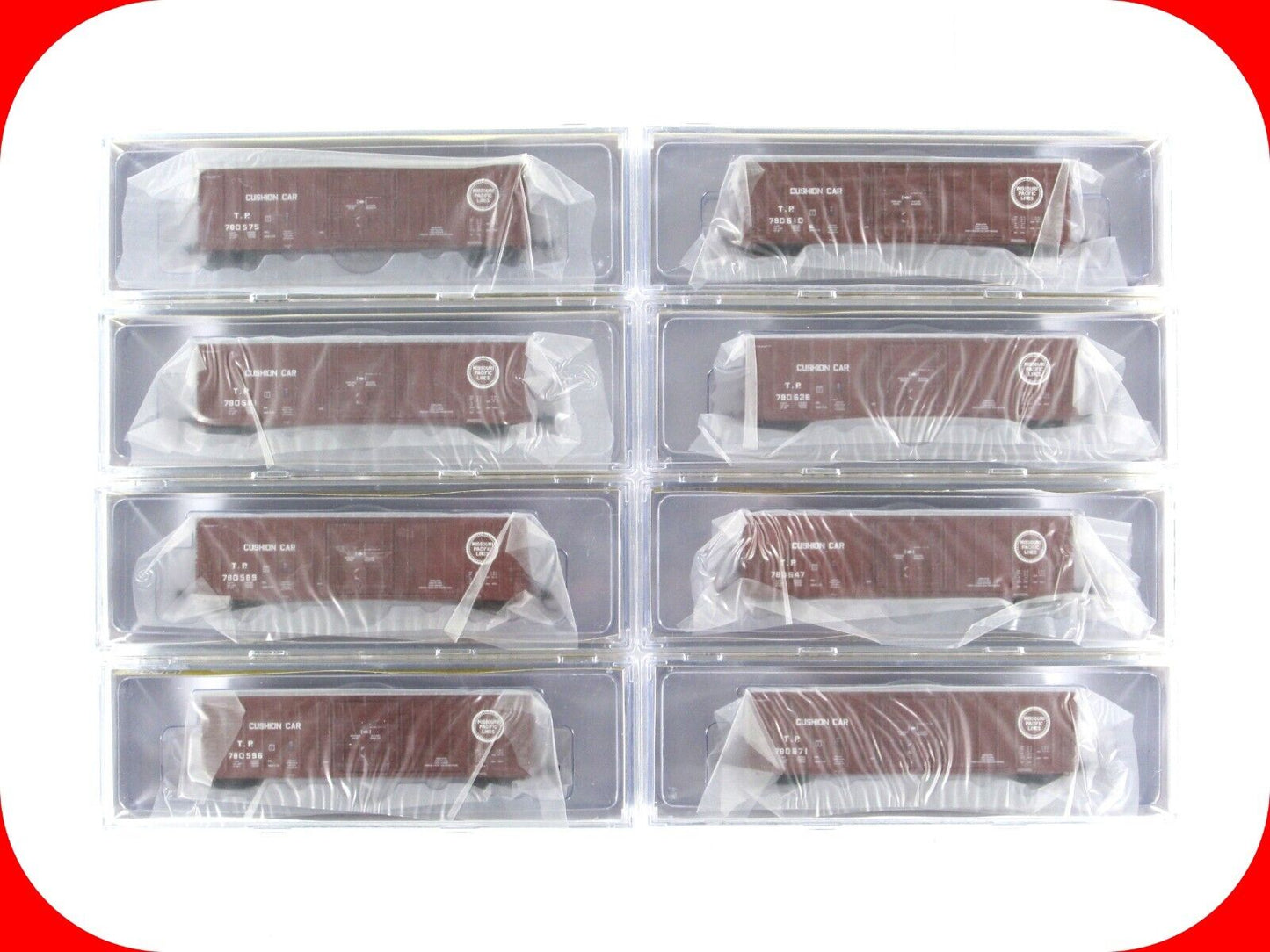 N Scale **MISSOURI PACIFIC** 50' Insulated Box Car 8-Set - WHEELS of TIME **RARE