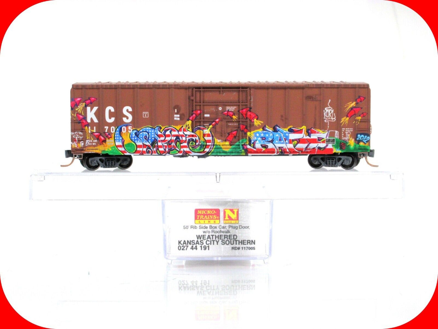 N Scale **KCS** Weathered & Graffiti 50' Box Car #117005 - Micro Trains 02744191