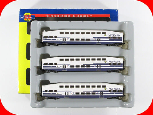 N Scale ***METROLINK*** Bombardier Bi-Level Passenger 3-Pack Set - Athearn 10167