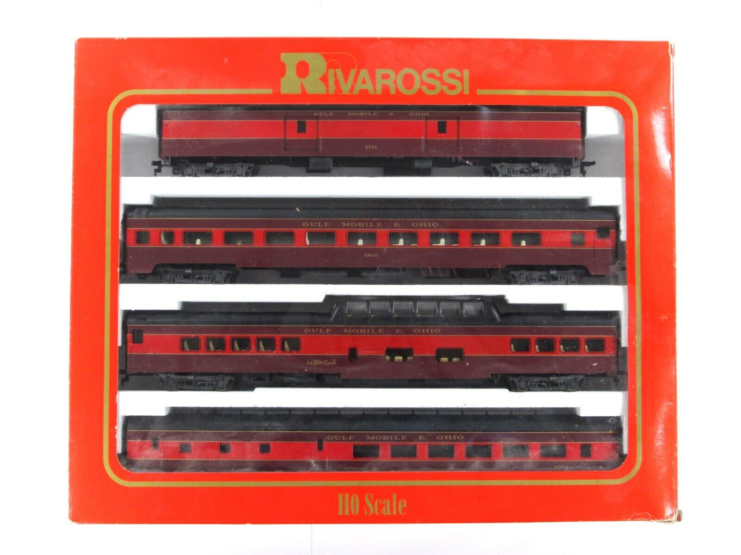 HO Scale ***GULF MOBILE & OHIO*** 1930s Passenger 4-Car Set A --- Rivarossi 6976