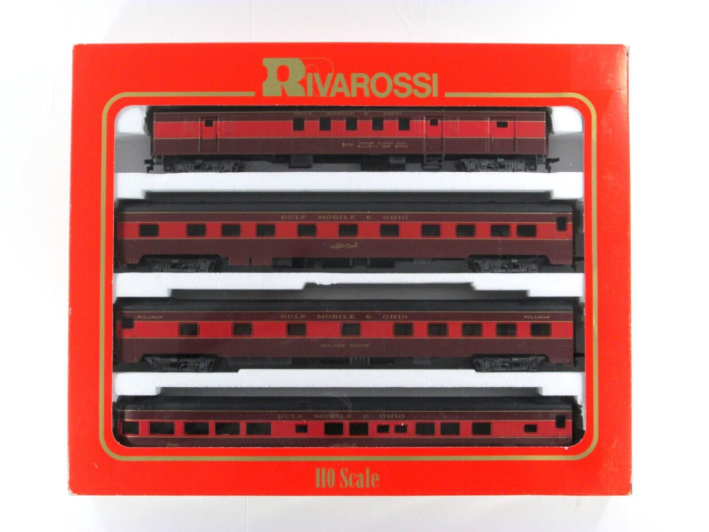 HO Scale ***GULF MOBILE & OHIO*** 1930s Passenger 4-Car Set B --- Rivarossi 6977