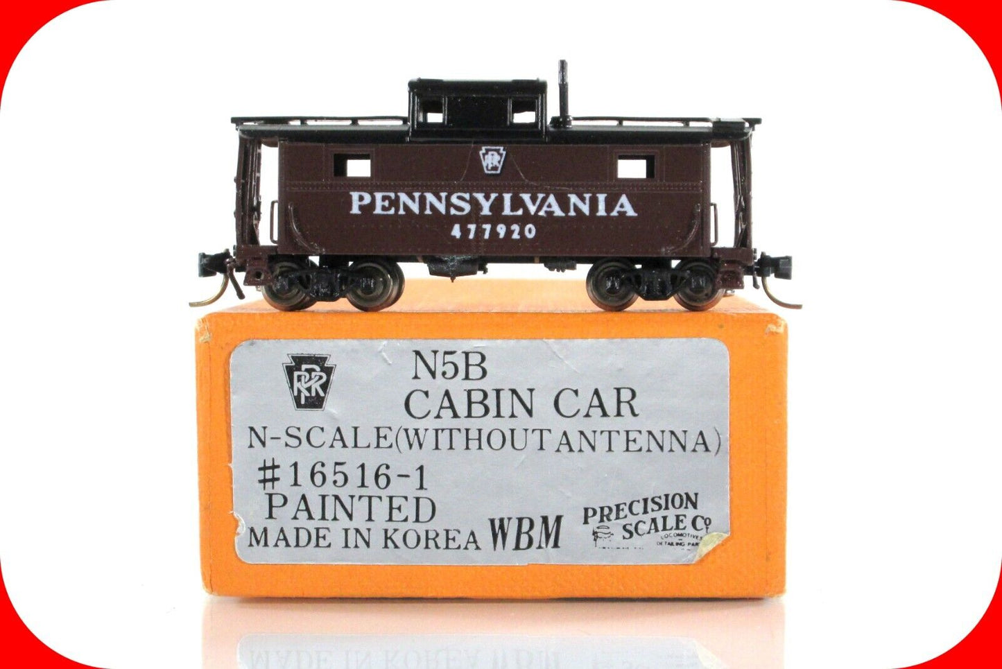 N Scale BRASS Pennsylvania N5B Cabin Car Caboose #477920 - PRECISION / WBM 16516