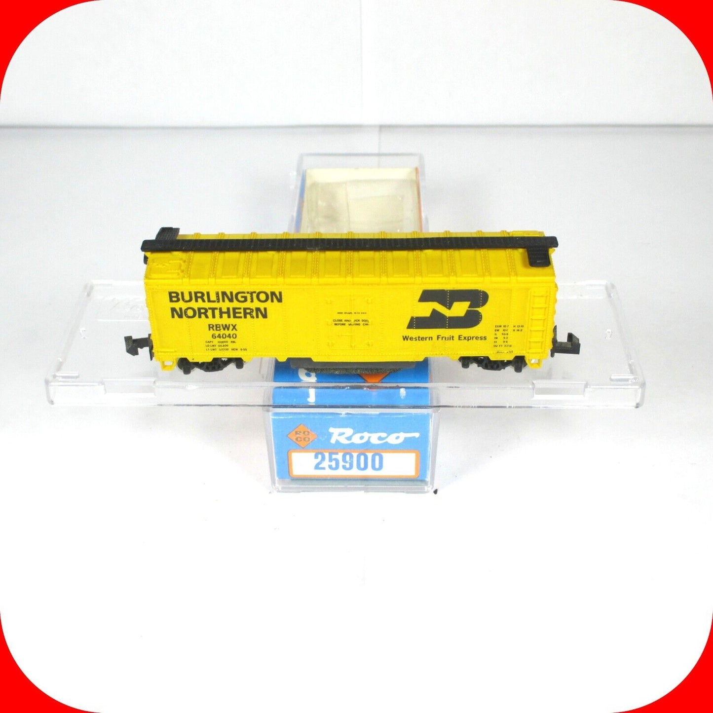 N Scale ***BURLINGTON NORTHERN*** TRACK CLEANER Box Car, RBWX 64040 - ROCO 25900