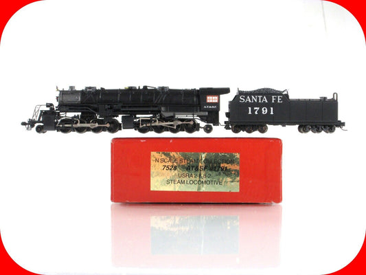 N Scale **SANTA FE** USRA 2-8-8-2 Steam Locomotive, AT&SF #1791 - Life-Like 7528