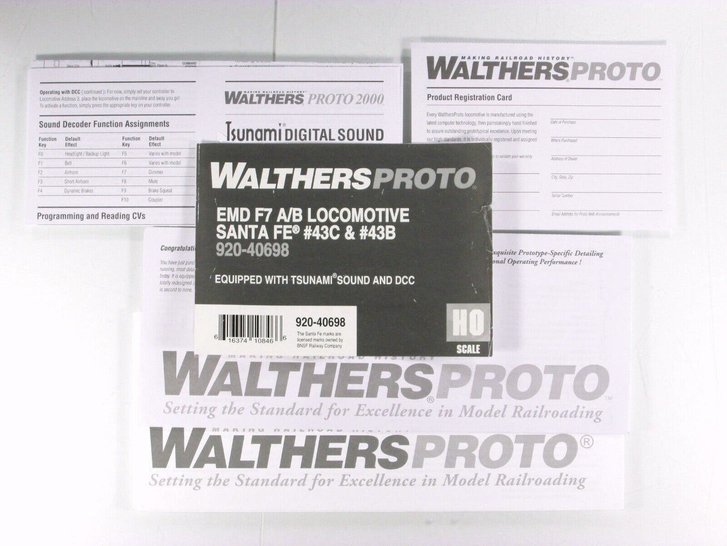 HO Scale ***SANTA FE*** F7A-F7B #43 ---- Walthers 920-40698 w/ DCC Tsunami Sound