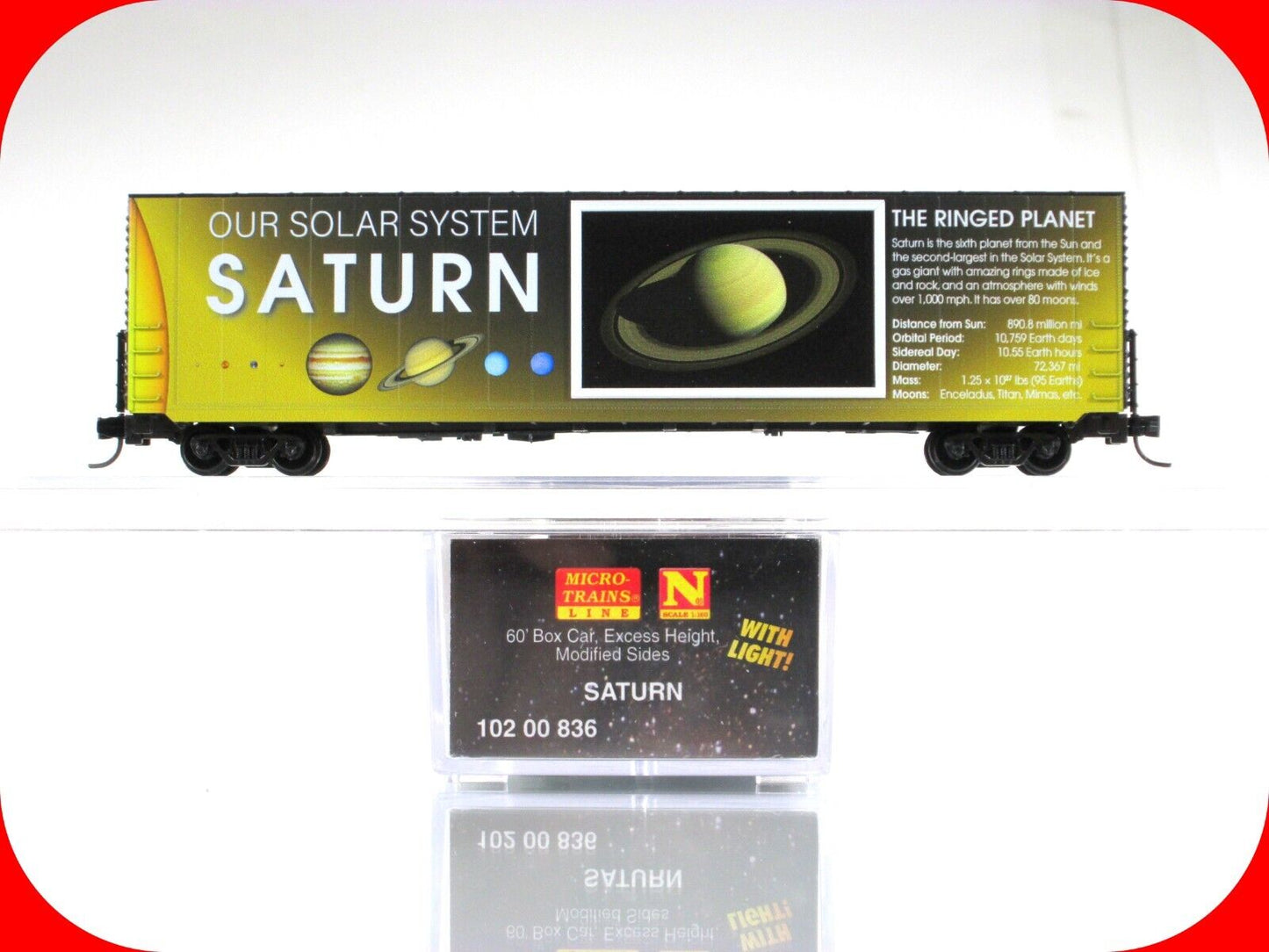N Scale *SATURN** Solar System Series 60' Box Car -Micro Trains 10200836 LIGHTED