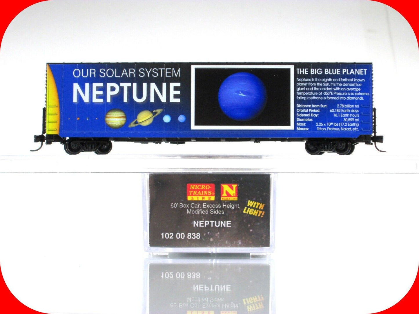 N Scale *NEPTUNE* Solar System Series 60' Box Car -Micro Trains 10200838 LIGHTED