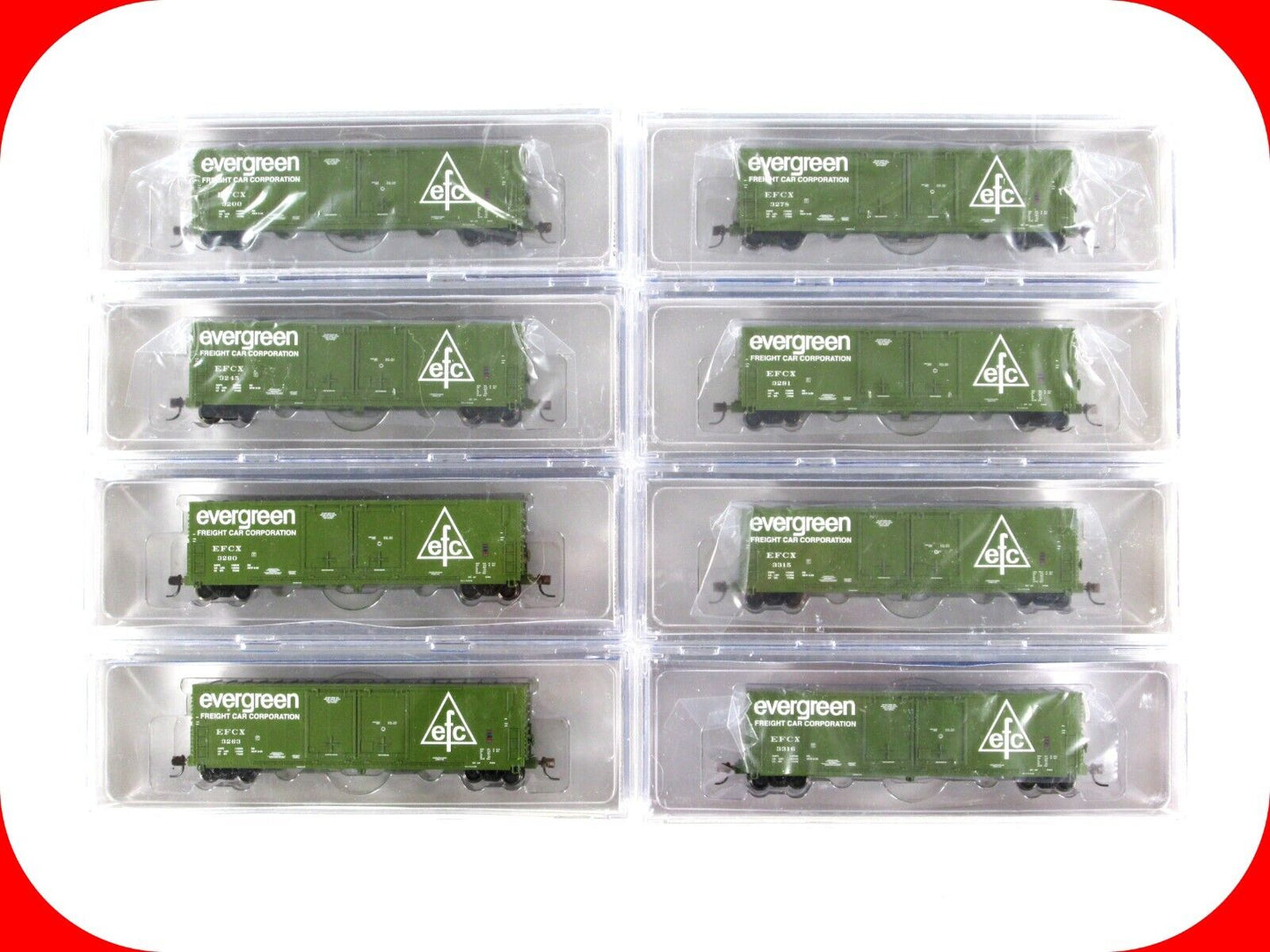 N Scale **EVERGREEN** Southern Pacific 50' Box Car 8-Set - WHEELS of TIME **RARE
