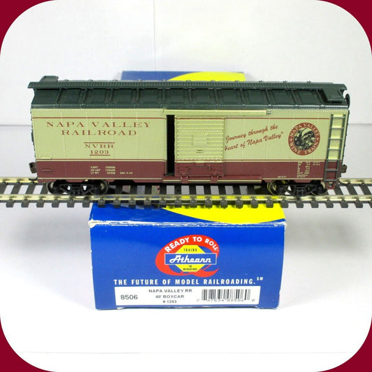 HO Scale *NAPA VALLEY* Railroad Wine Train 40' Box Car, NVRR 1203 - Athearn 8506
