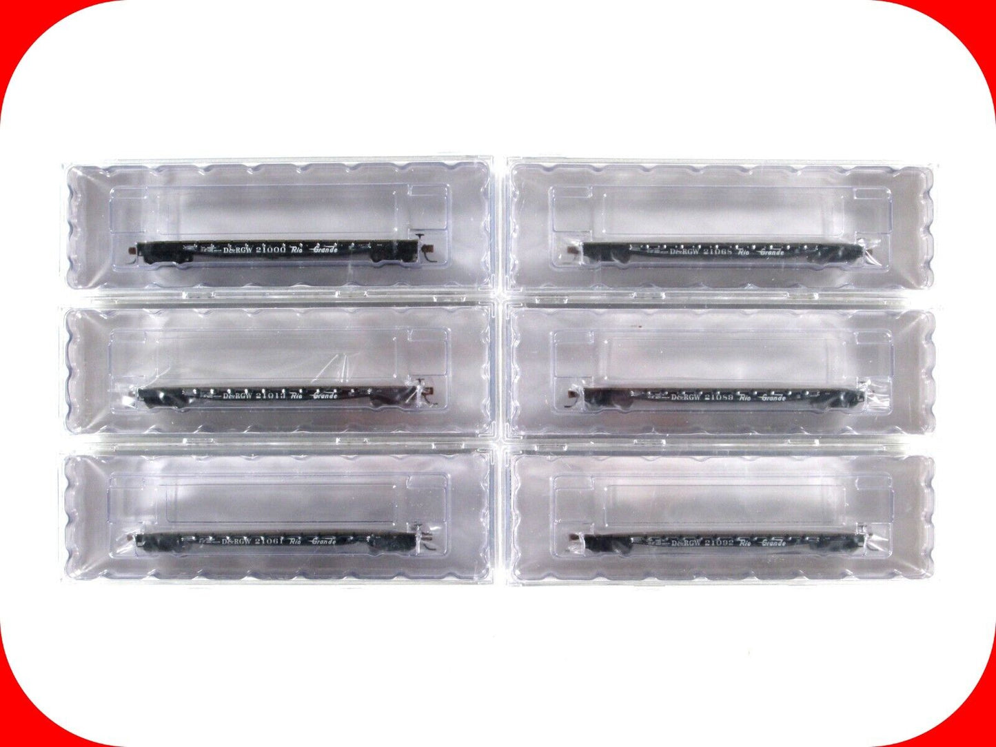 N Scale *DENVER RIO GRANDE* 53'-6" Flat Car 6-Pack Set - WHEELS of TIME **RARE**
