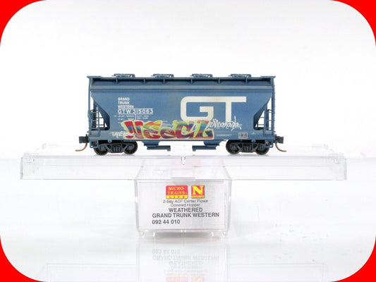 N Scale *GRAND TRUNK* Weathered & Graffiti Hopper #315063 -Micro Trains 09244010