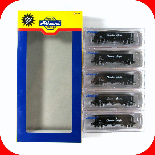 N Scale **CANADIAN PACIFIC** 3-Bay Coal Hopper 5-Car Set, Athearn 11959 **RARE**