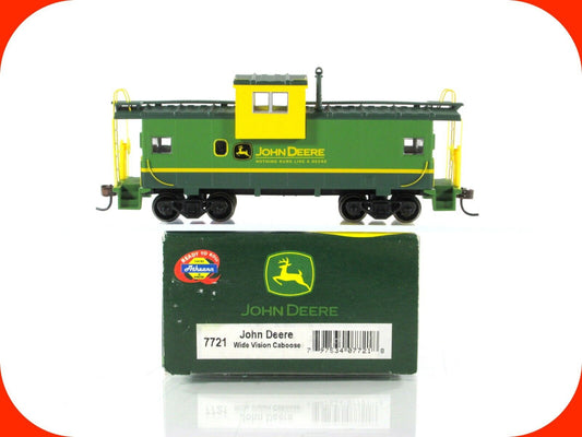 HO Scale ***JOHN DEERE*** 36' Wide Vision Green / Yellow Caboose -- Athearn 7721