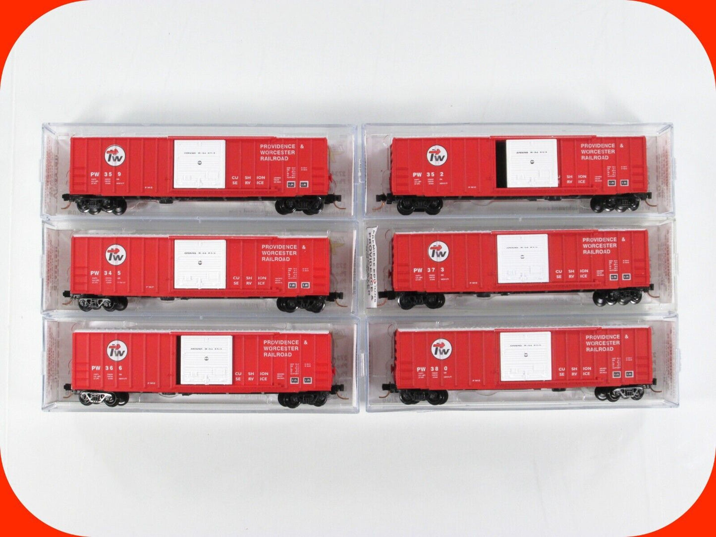 N Scale **PROVIDENCE WORCESTER** Box Car Set - Premiere Editions 2657, MTL *RARE