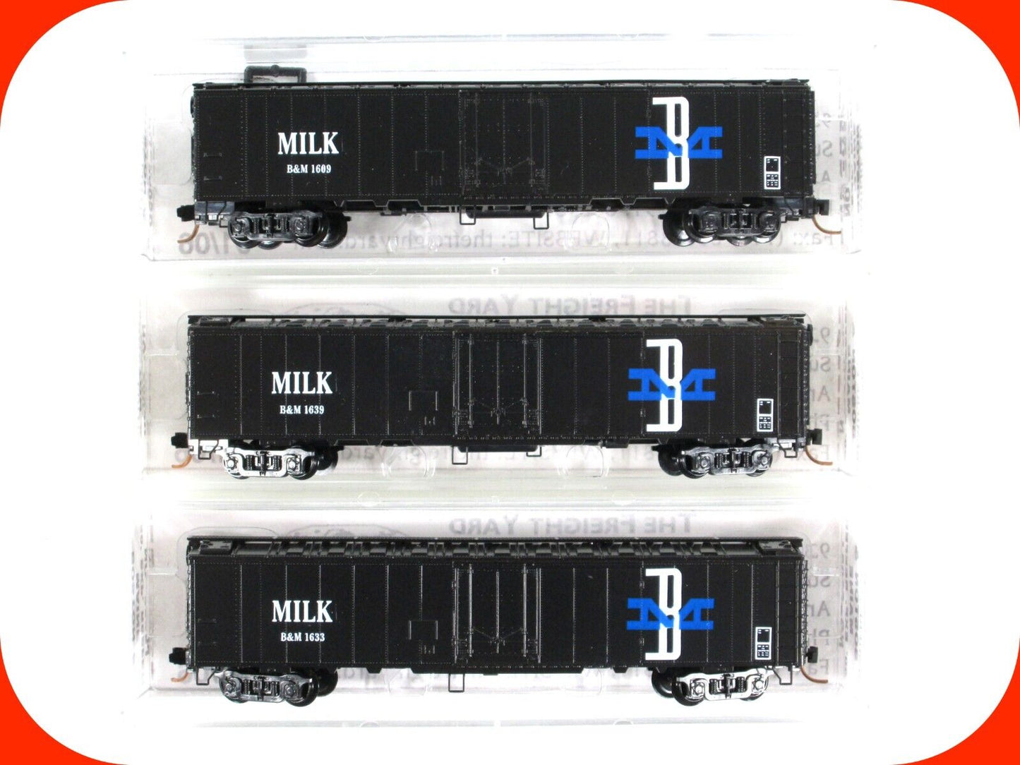 N Scale ***BOSTON MAINE** Milk Reefer 3-Set - Premiere Editions 2605, MTL **RARE