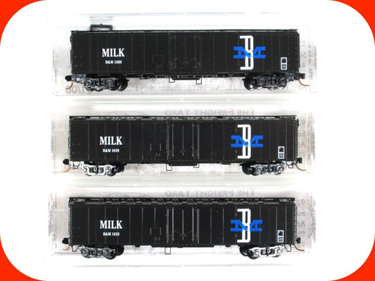 N Scale ***BOSTON MAINE** Milk Reefer 3-Set - Premiere Editions 2605, MTL **RARE