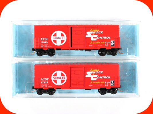 N Scale ***SANTA FE*** Box Car 2-Pack Set -- Premiere Editions 2417, MTL ***RARE