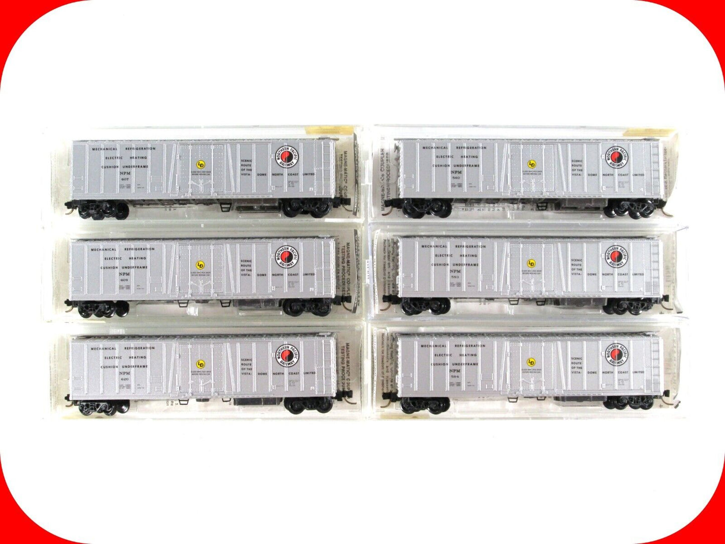 N Scale ***NORTHERN PACIFIC*** 51' Reefer 6-Pack Set -- Kadee Micro Trains 70052