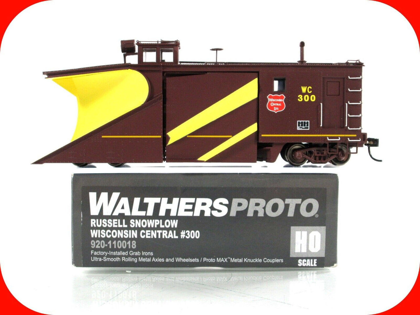 HO Scale ***WISCONSIN CENTRAL*** MoW Russell Snow Plow #300 -Walthers 920-110018