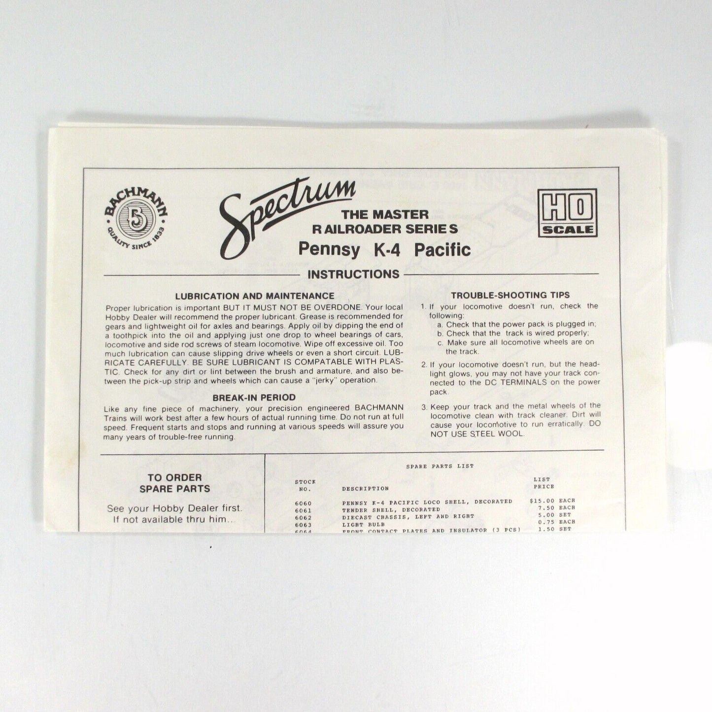 HO Scale ***PENNSY PACIFIC*** K-4 - 4-6-2 Locomotive #1361 - Bachmann 41-0840-14