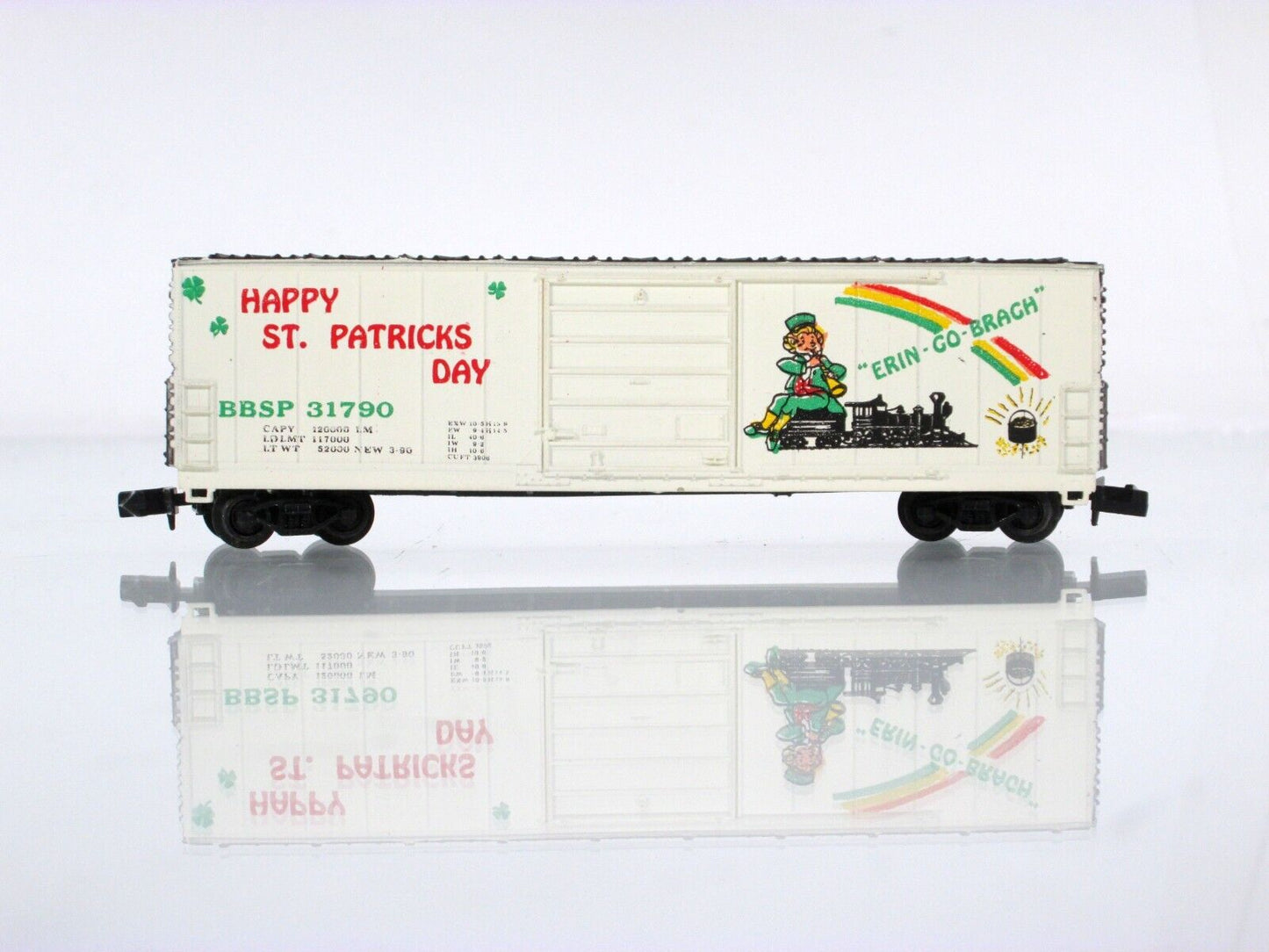 N Scale **HAPPY ST PATRICK'S DAY** 50' Box Car #31790 - Bev-Bel / Life-Like 2171