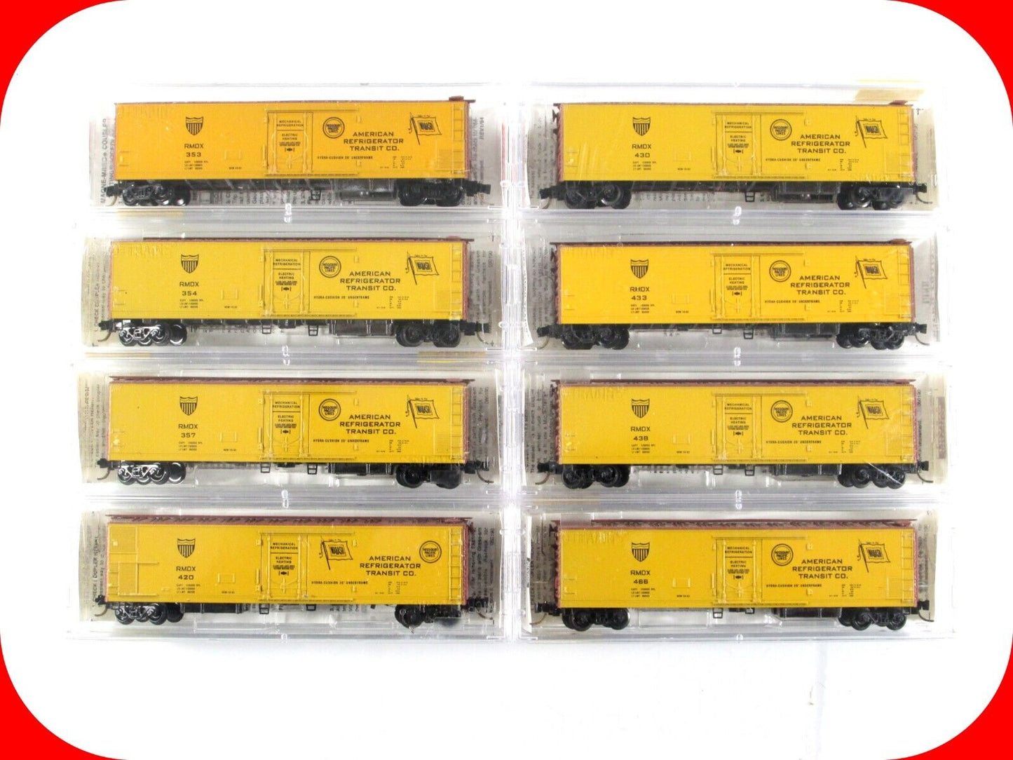 N Scale **AMERICAN REFRIGERATOR TRANSPORT** Reefer 8-Car Set, Micro Trains 69050