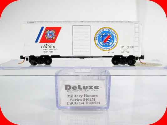 N Scale *US COAST GUARD* 5th District 40' Box Car, USCG 1281915 -- Deluxe 240251