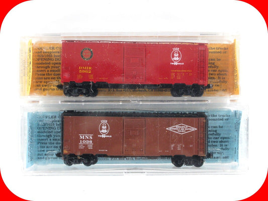 N Scale DULUTH MISSABE / MINNEAPOLIS NORTHFIELD Boxcars -Deluxe, Twi-N-Rails '99