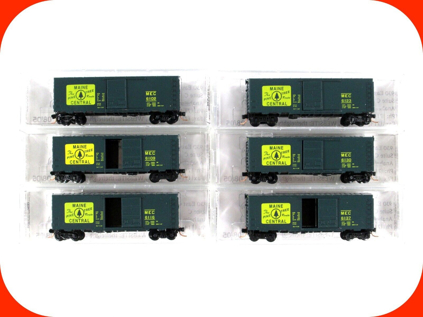 N Scale ***MAINE CENTRAL*** 40' Box Car Set - Premiere Editions 2538, MTL **RARE