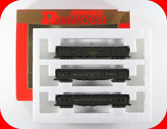 N Scale ***SANTA FE*** Heavyweight Passenger 3-Car Set --Arnold / Rivarossi 0522