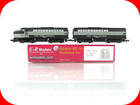 N Scale ***NYC*** RF-16 Sharknose AB Set #3806,3706 -- E-R Models 81356, DCC Rdy