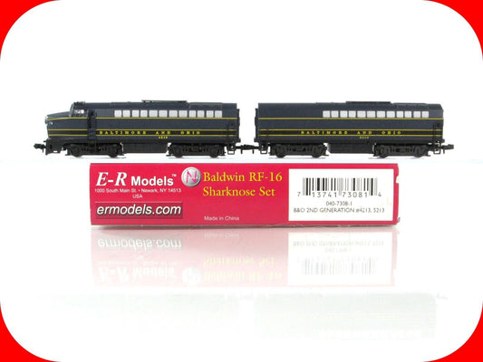 N Scale ***B&O*** RF-16 Sharknose AB #4213,5213 - E-R Models 040-7308-1, DCC Rdy