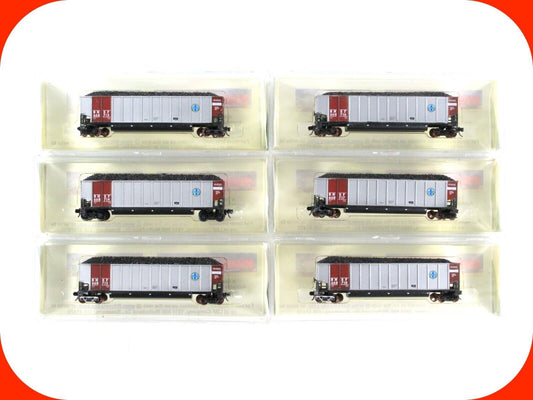N Scale ***BNSF*** Bethgon Coalporter 6-Pack Set - LBF 5421, MTL Couplers