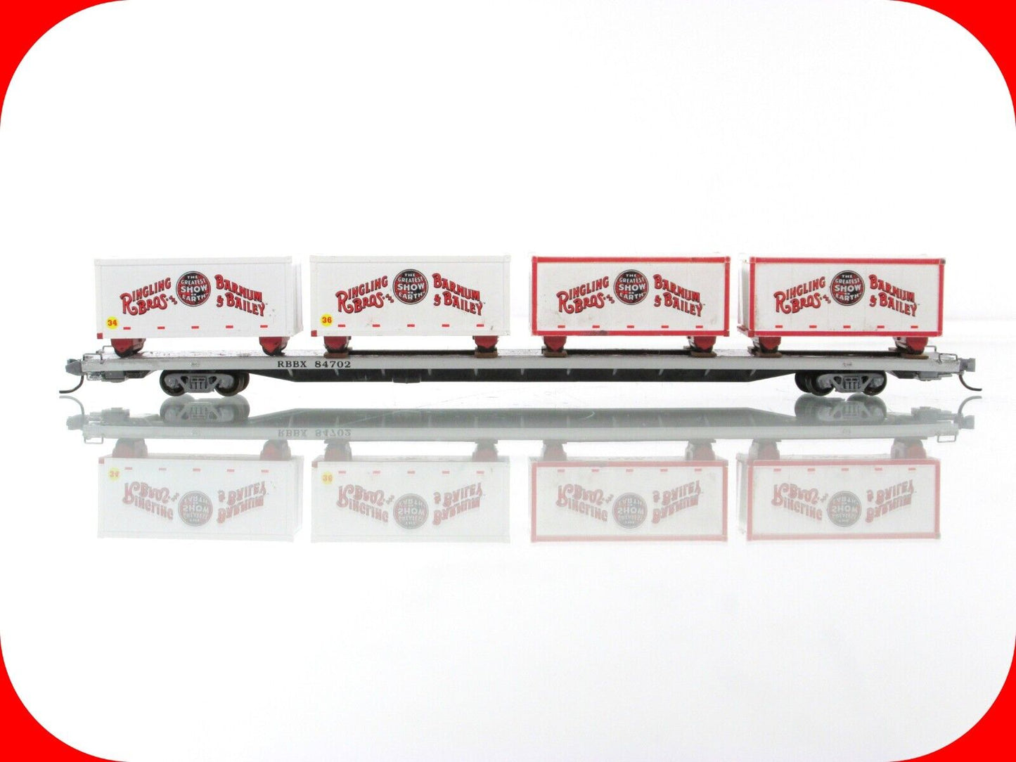 N Scale **RINGLING** Circus Wagons, 89' Flat Car #84702 -  Micro Trains 99301140