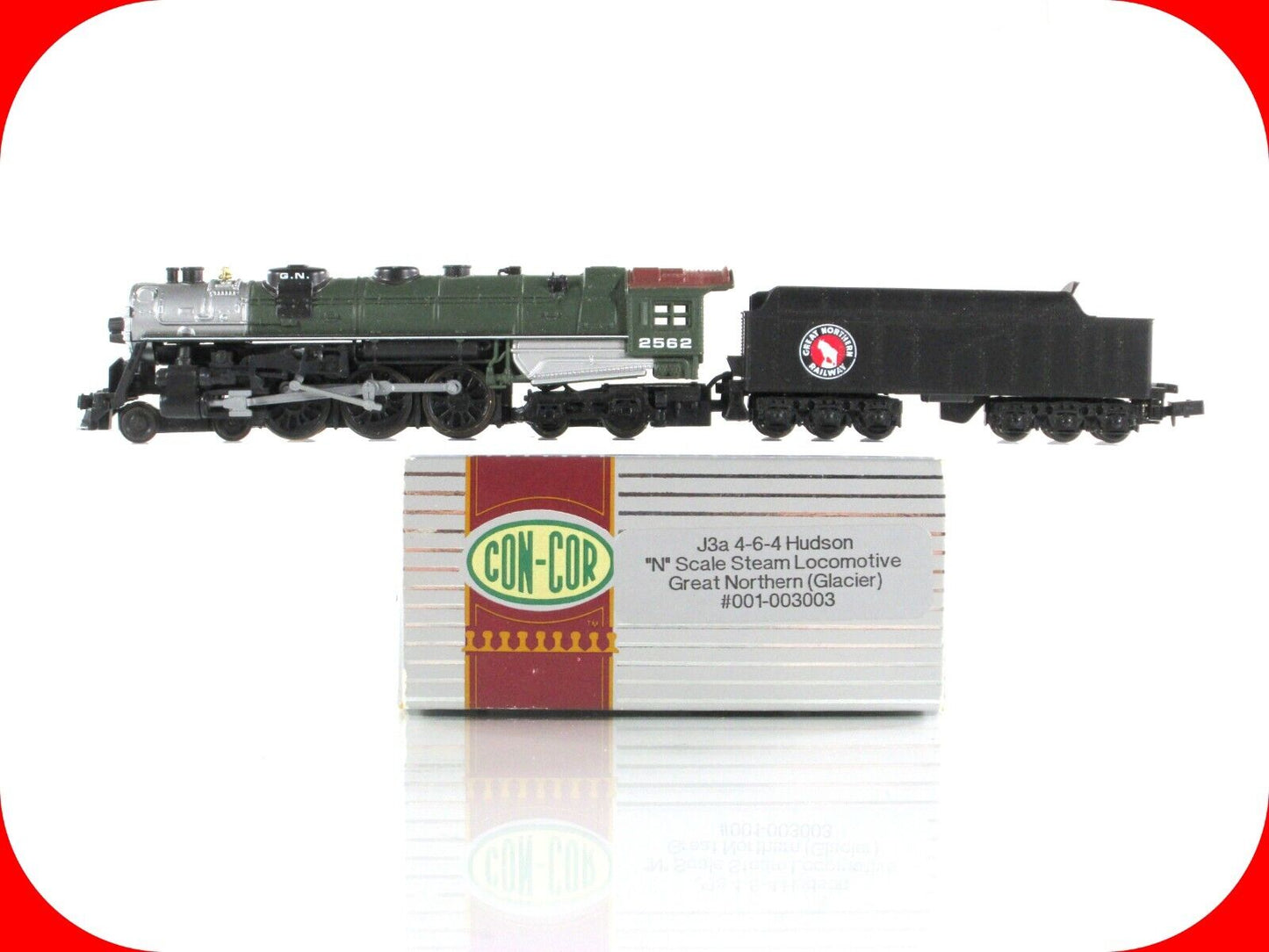 N Scale *GREAT NORTHERN* Glacier J3a 4-6-4 Steam Locomotive #2562- Con-Cor 3003