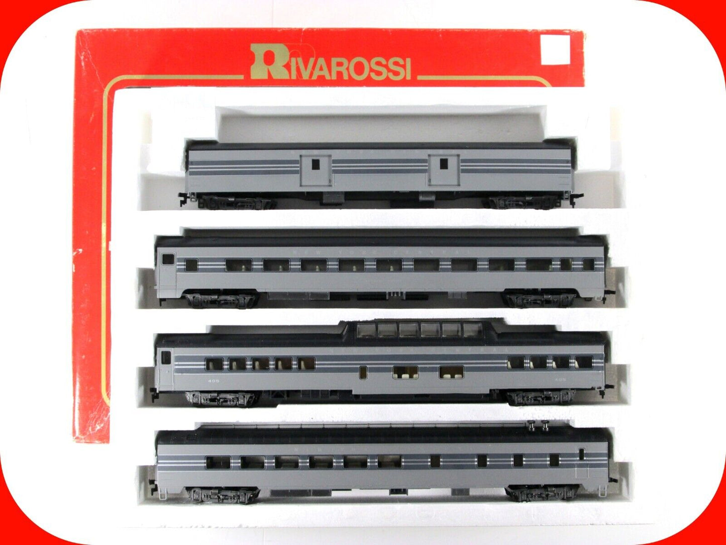 HO Scale ***NEW YORK CENTRAL*** 1930s Gray Passenger 4-Set A --- Rivarossi 6946