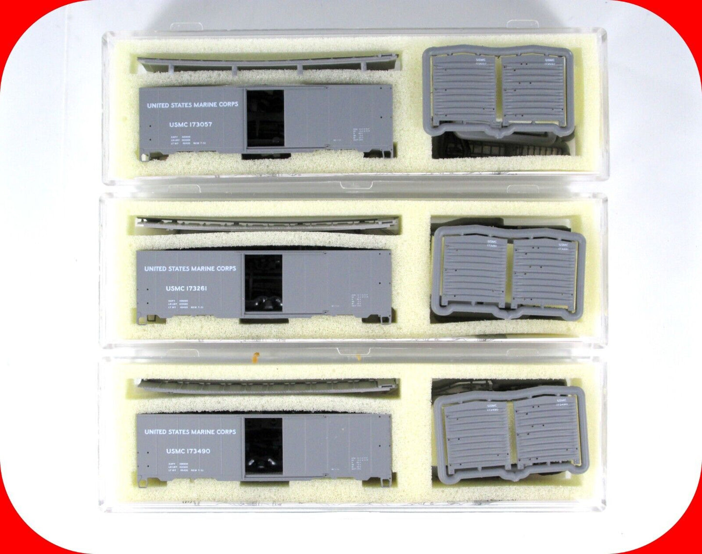 N Scale **US MARINE CORPS** 3-Box Car Set - Intermountain / BLW Special **RARE