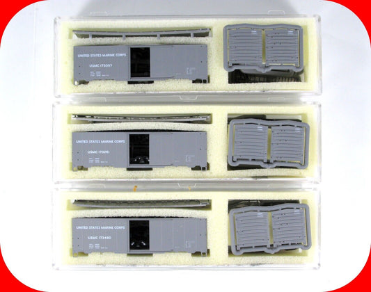 N Scale **US MARINE CORPS** 3-Box Car Set - Intermountain / BLW Special **RARE