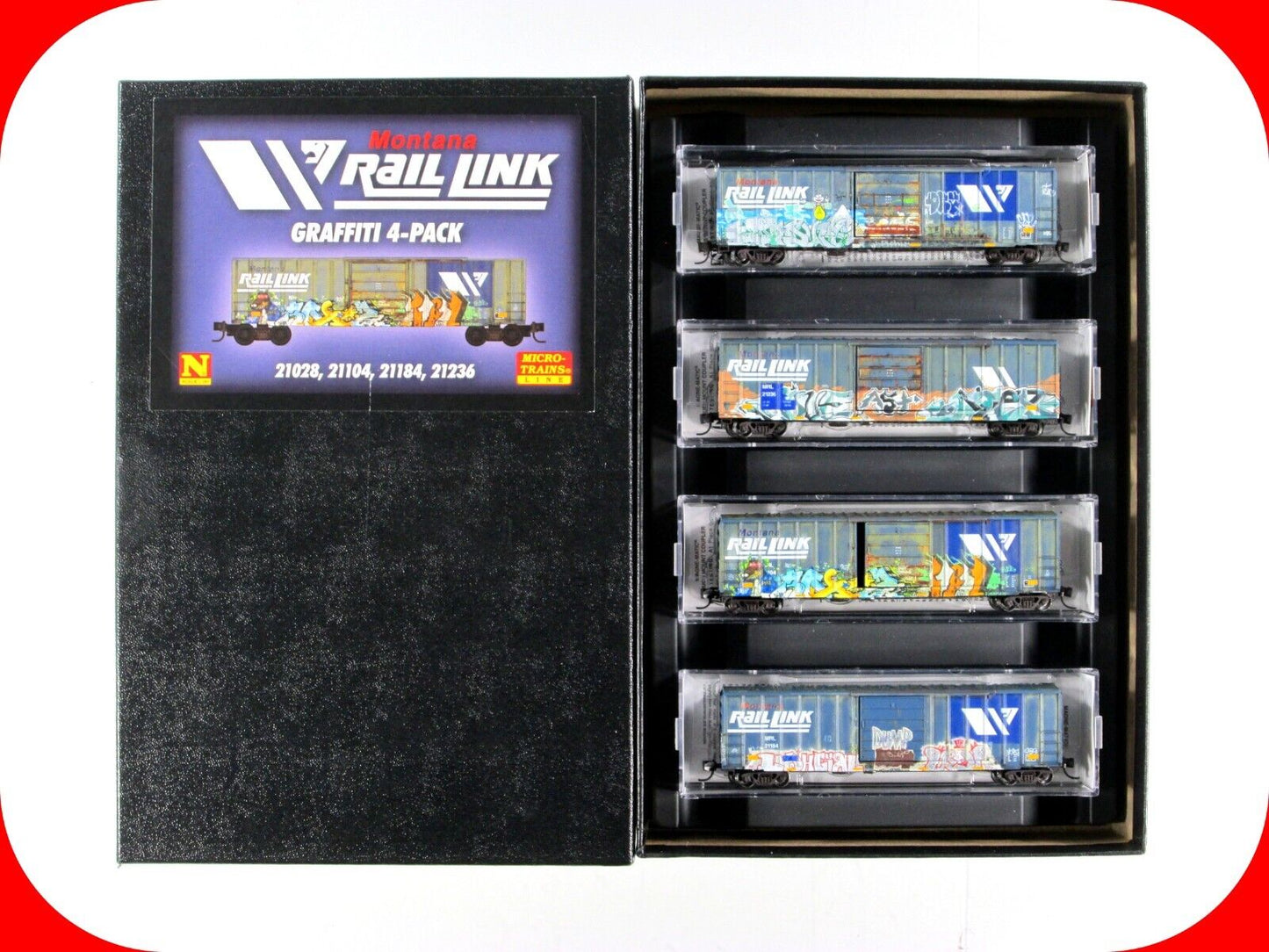 N Scale **MONTANA RAIL LINK** Weathered 50' Box Car Pack - Micro Trains 99305670